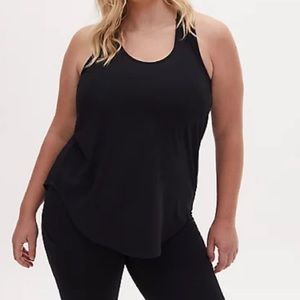PERFORATED JERSEY SCOOP NECK SLEEVELESS ACTIVE TANK